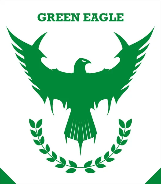Águia Verde Folhas — Vetor de Stock