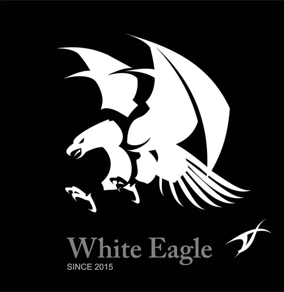 White Eagle Met Scherpe Klauw — Stockvector