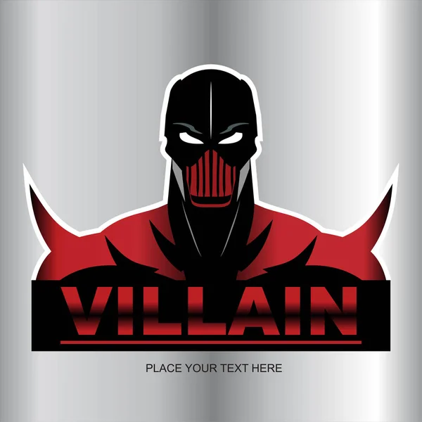 Great Red Villain isolated on metallic background — Stock Vector