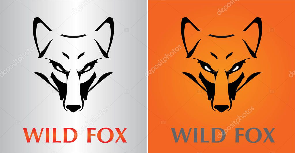 wild fox, fox head icon suitable for team mascot.
