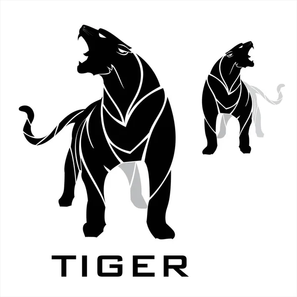 Roaring Predator Roaring Tiger Tiger Head Fearless Tiger — Stock Vector