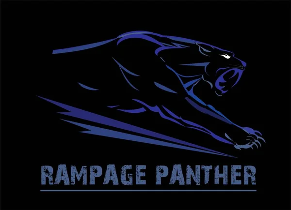 Panther Pantherkopf Der Angreifende Panther — Stockvektor