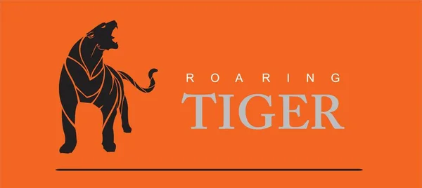 Tigre Rugiente Cuerpo Completo — Archivo Imágenes Vectoriales