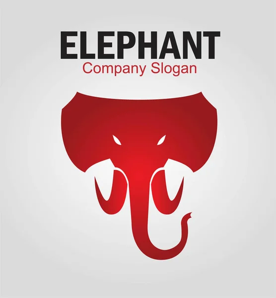 Olifant. Elegante hoofd van de olifant — Stockvector