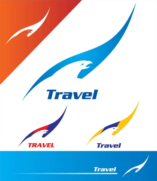 Logo podróży. Unikalna konstrukcja ptaka wykonane przez negatywnej przestrzeni th — Wektor stockowy