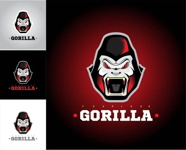 Gorilla. Cara de gorila. Cabeza de gorila . — Vector de stock