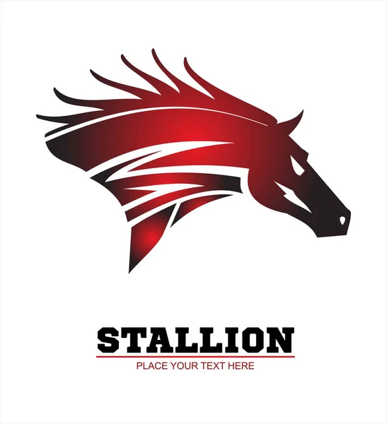 Horse, horse head. Running stallion head in beautiful red maroon — Stock Vector
