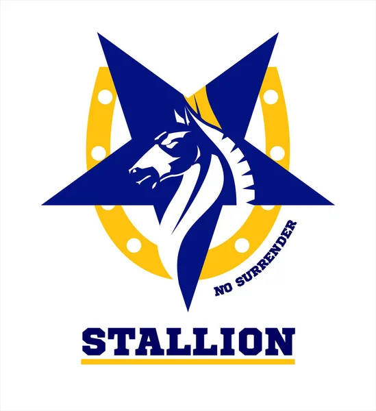 Cavallo. mascotte di cavallo. Stallone . — Vettoriale Stock