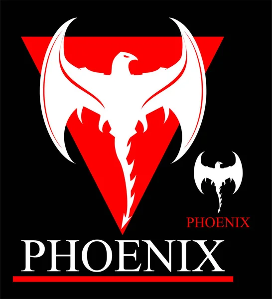 Phoenix Biały Czerwony Trójkąt — Wektor stockowy