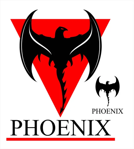 Czarny Phoenix Czerwony Trójkąt — Wektor stockowy