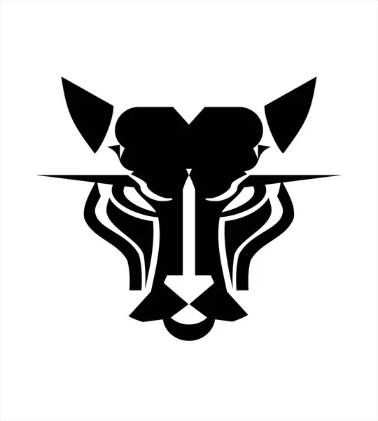 Dziki Kot Głowa Ikona Panther Head Logo — Wektor stockowy