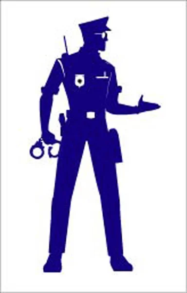 Poliziotto Silhouette Poliziotto Piedi Poliziotto Isolato — Vettoriale Stock