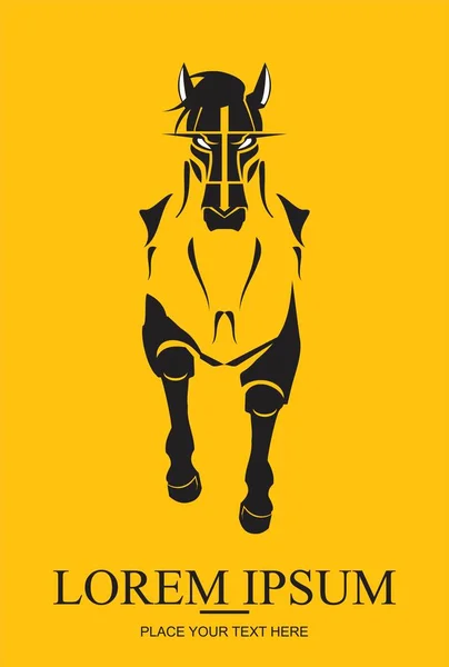 Caballo Caballo Grande Escudo — Vector de stock