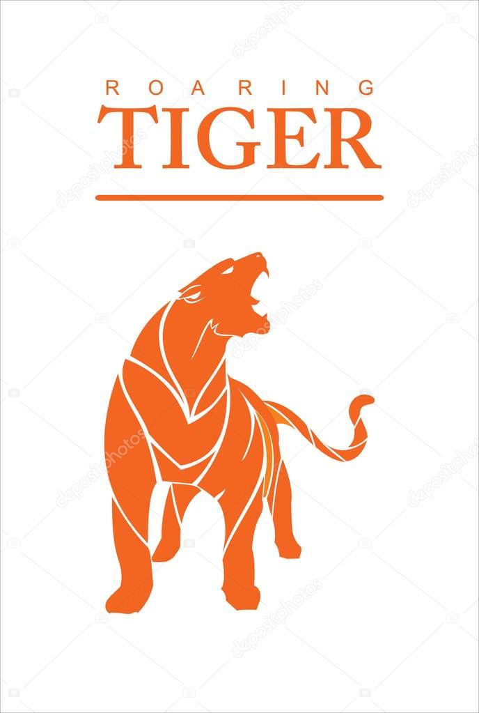 Roaring tiger logo orange