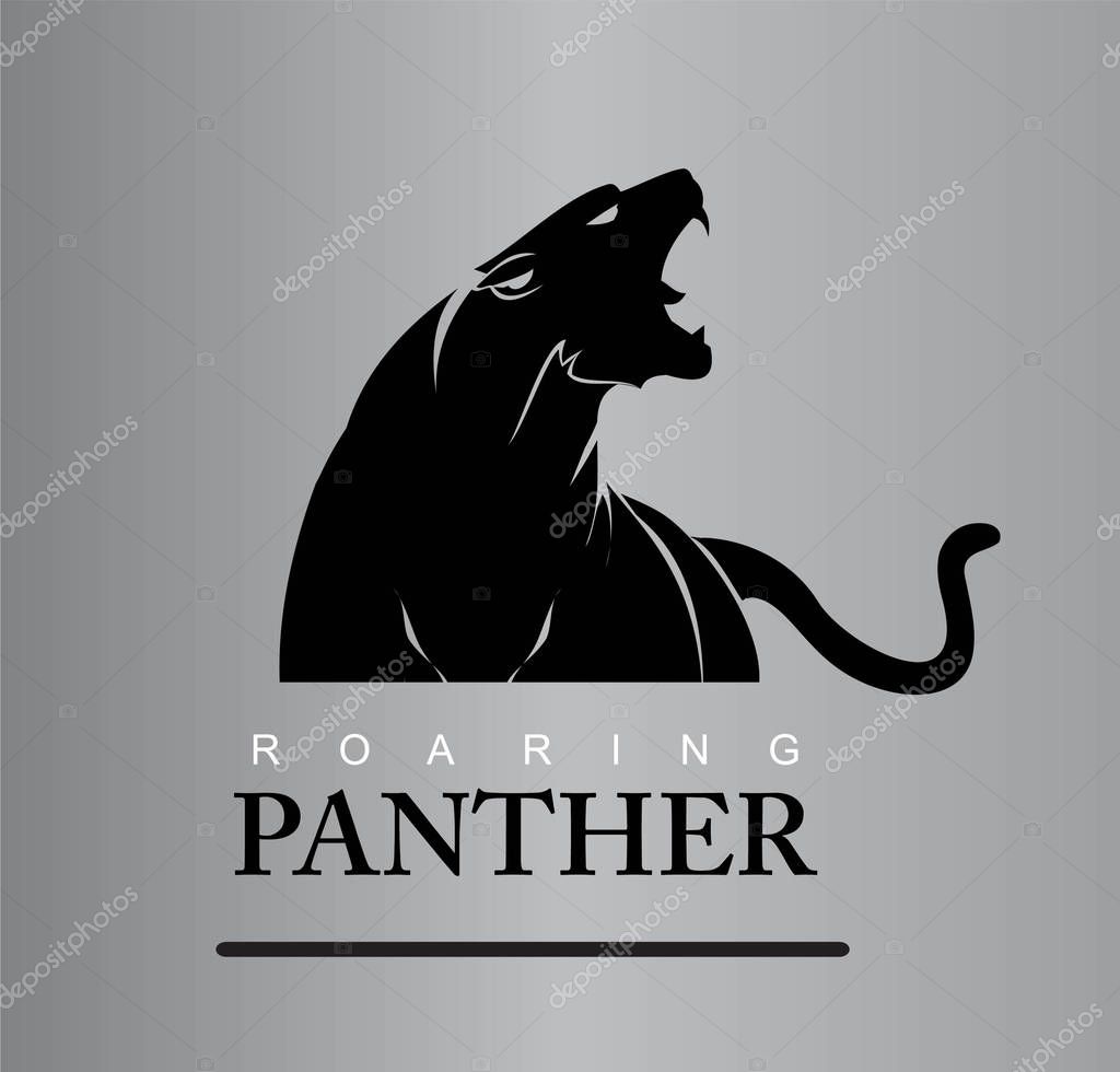 Fearless Panther. Roaring Predator. Roaring Panther. Panther head, elegant panther head. Panther half body. Roaring fang face, combine with text