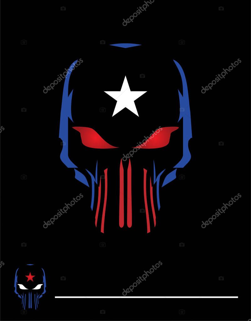 Black mask with the star icon. white star black mask