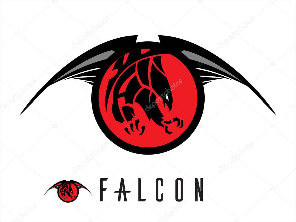 eagle. unique design of attacking falcon