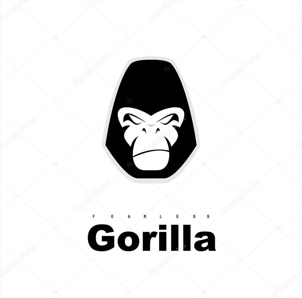 Gorilla.Gorilla face. Gorilla head. Gorilla logo. Simple flat of gorilla head.