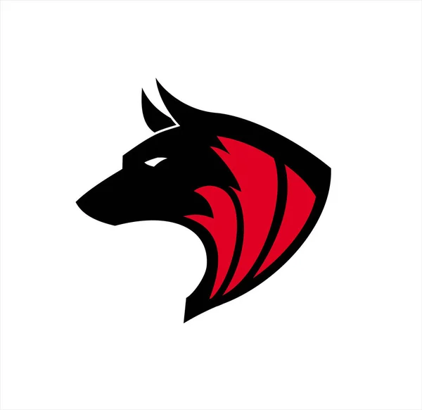 野生のオオカミ 野生の犬は黒い 犬ロゴ チーム マスコットのコミュニティのアイコン エンブレム プロダクトのアイデンティティ 等のための図に適した犬のロゴ — ストックベクタ