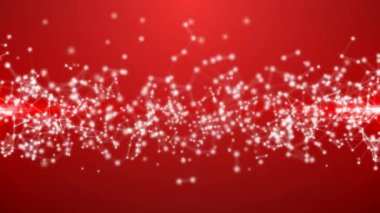Kırmızı arka plan ile parlayan, parçacıklar hareket