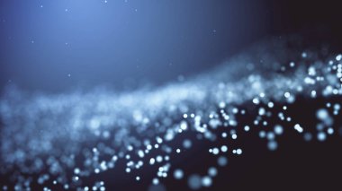Ekranın köşesinde yüzen parçacıklar olan boşluk arkaplanı