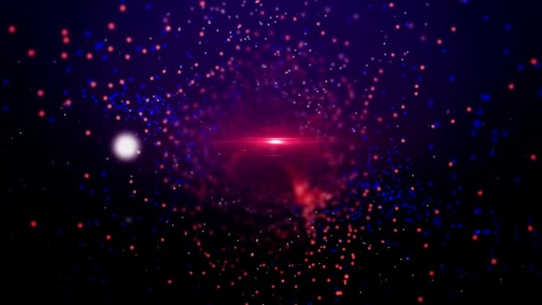 赤と青の粒子の動きによる抽象的な背景 — ストック動画