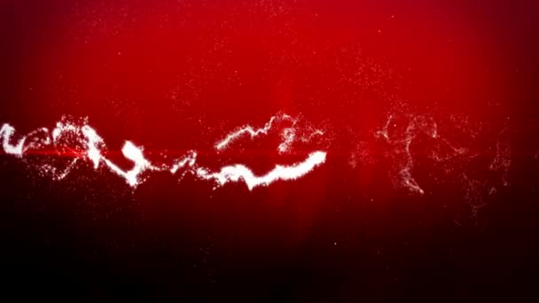 Partículas Vermelhas Que Voam Aleatoriamente Meio Tela Erupções Ópticas — Vídeo de Stock