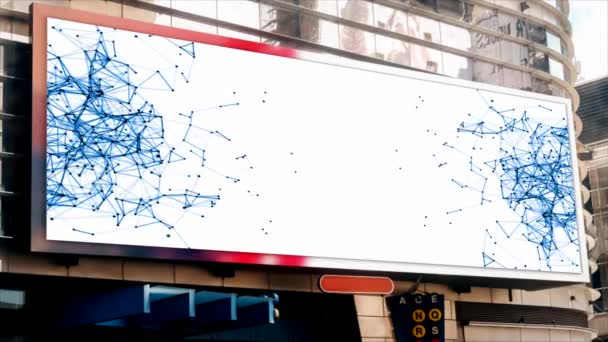 Reklama Zewnętrzna Bigboard Budynek Abstrakcyjny Splot Ruchu — Wideo stockowe