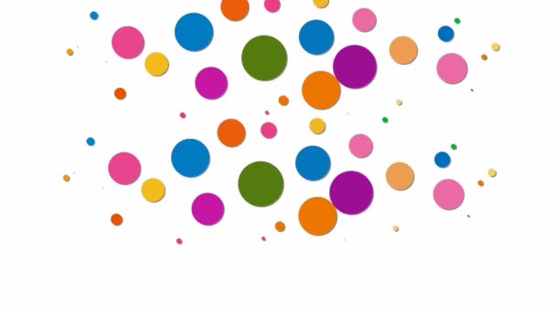 Falling Multi Colored Circles Pink Background — Stock Video