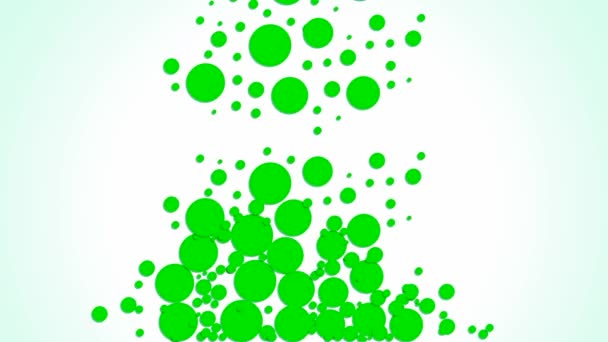 Padající Zelené Kruhy Zeleném Pozadí — Stock video