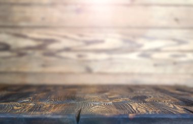 Boş bir vintage ahşap tablo seçici odak olduğunu