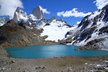 Fitz Roy ve Laguna Dağı (Lake) De Los Tres, Arjantin Patagonya, Arjantin.