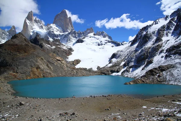 Mount Fitz Roy Laguna Lake Los Tres Argentin Patagónia Argentína — Stock Fotó