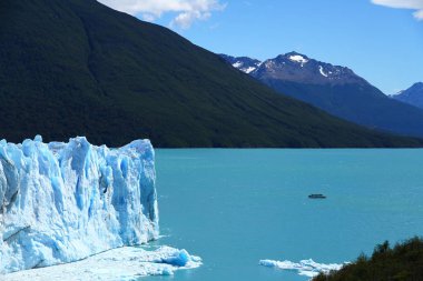 Muhteşem Perito Moreno Buzulu 'ndan bir manzara, Arjantin Patagonya.