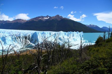 Muhteşem Perito Moreno Buzulu 'ndan bir manzara, Arjantin Patagonya.