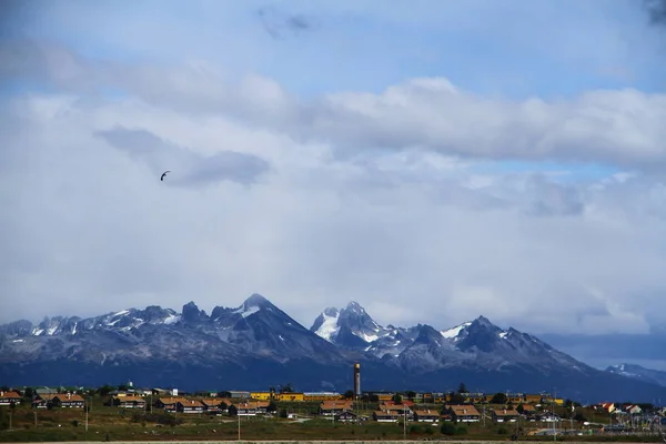 Uma Paisagem Ushuaia Com Montanhas Marciais Argentina — Fotografia de Stock