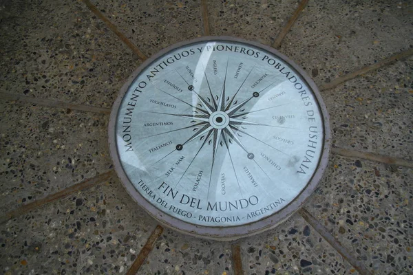 Ushuaia Argentina Alcuni Dettagli Dal Monumento Del Popolo Antico Pioniere — Foto Stock