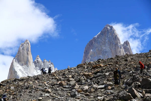 Mount Fitz Roy Argentine Patagonie Argentine Touristes — Photo