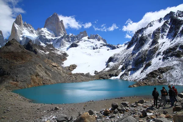 Mount Fitz Roy Laguna Lake Los Tres Argentin Patagónia Argentína — Stock Fotó