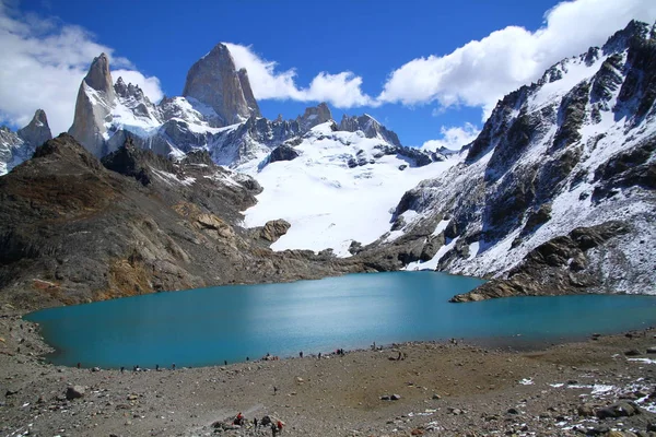 Mount Fitz Roy Laguna Lake Los Tres Argentin Patagónia Argentína — Stock Fotó