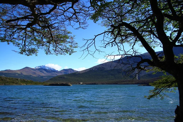 Ushuaia Argentyna Krajobraz Widok Jezioro Góry — Zdjęcie stockowe