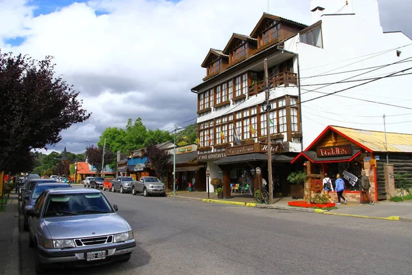 San Martin Los Andes Şehrinden Bir Sokak Manzarası Tipik Dağ — Stok fotoğraf