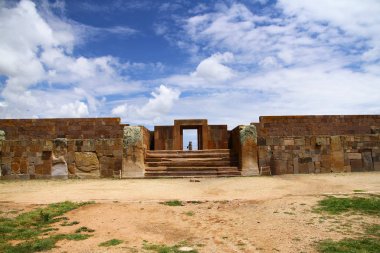 Tiwanaku arkeolojik alanı, Bolivya.