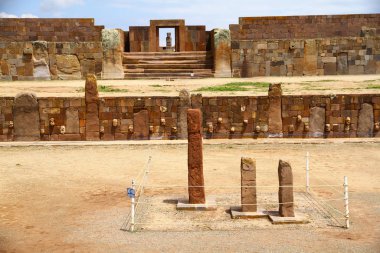 Tiwanaku arkeolojik alanı, Bolivya.