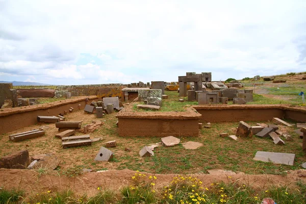 Pumapunku Ruiner Tiwanaku Arkeologiska Plats Paz Bolivia — Stockfoto