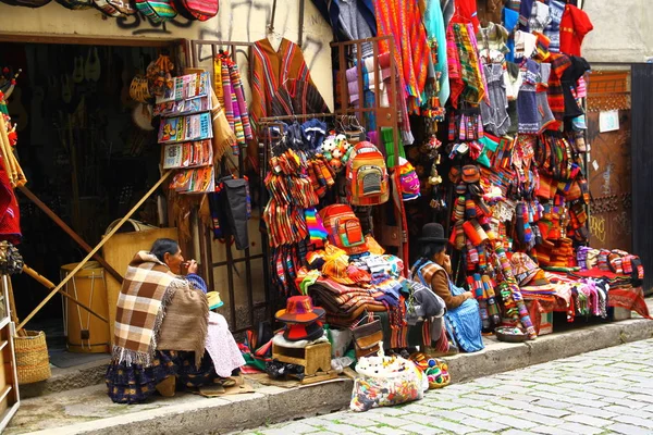 Paz Bolivia Marzo 2019 Una Vista Desde Calle Llena Coloridas —  Fotos de Stock