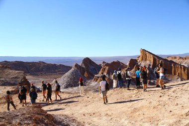 A beautiful landscape of the salt flats in Valle de la Luna (Moon Valley) in San Pedro de Atacama, Chile