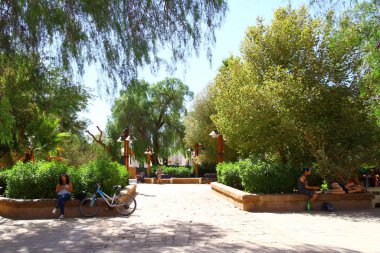 Santiago, Şili 'deki Park' ın güzel manzarası