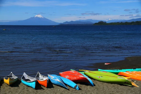 Uitzicht Vanaf Het Strand Kano Aan Het Llanquihue Meer Een — Stockfoto