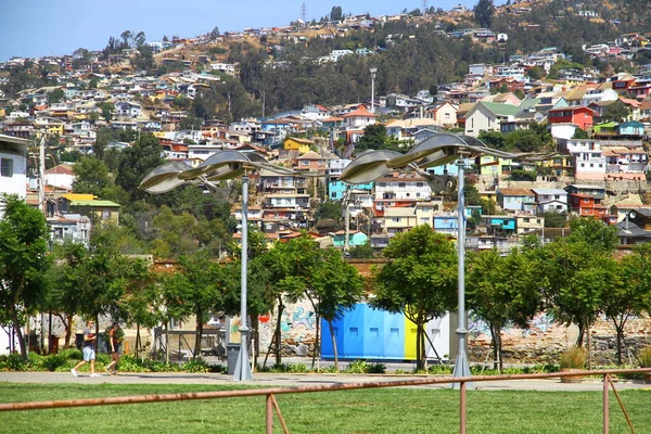 Μια Άποψη Του Δρόμου Από Valparaiso Οποία Είναι Τρίτη Μεγαλύτερη — Φωτογραφία Αρχείου